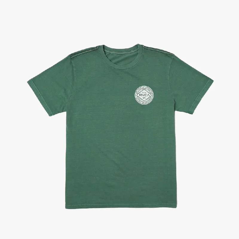 Price Cut Rvca Mens Wordmark Red Stitch Short Sleeve Tee Spruce