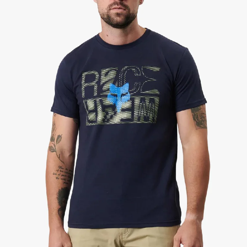 Super Bargain Fox Mens Full Throttle Short Sleeve Tee Navy