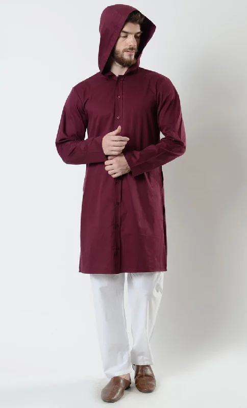 Loyalty Reward Mens Cotton Button down front Hooded Tunic