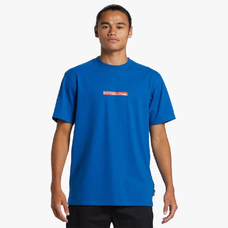 Overstock Quiksilver Mens Clicker Logo Dna Short Sleeve Tee Monaco Blue