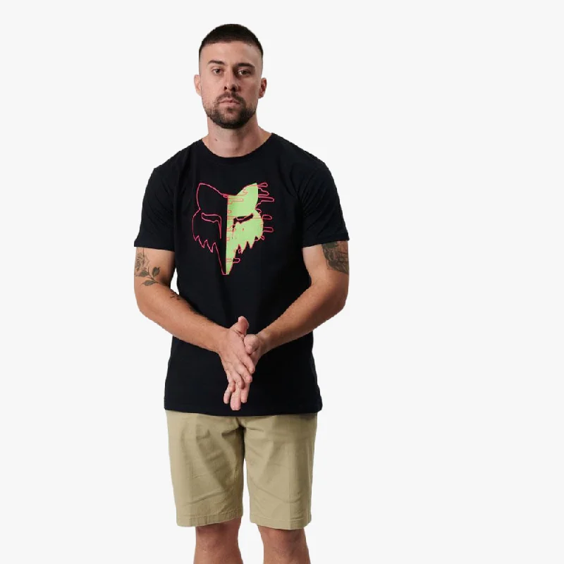 Major Savings Fox Mens Split Emotion Short Sleeve Tee Black